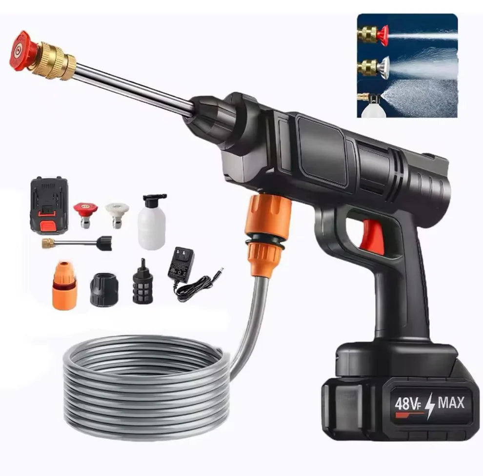 Double Battery Car Washer Gun – مسدس غسيل سيارات ببطاريتين